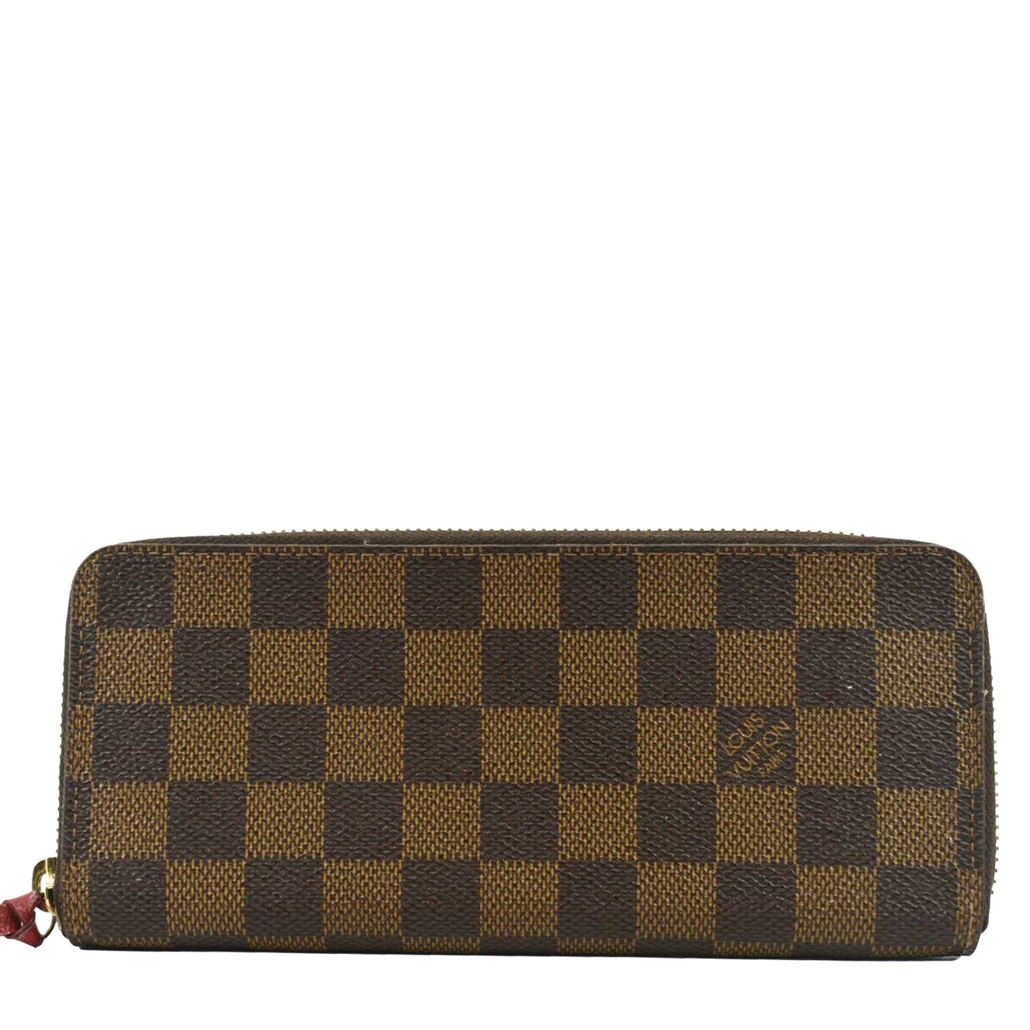 LOUIS VUITTON Clemence Damier Ebene Zippy Wallet Brown