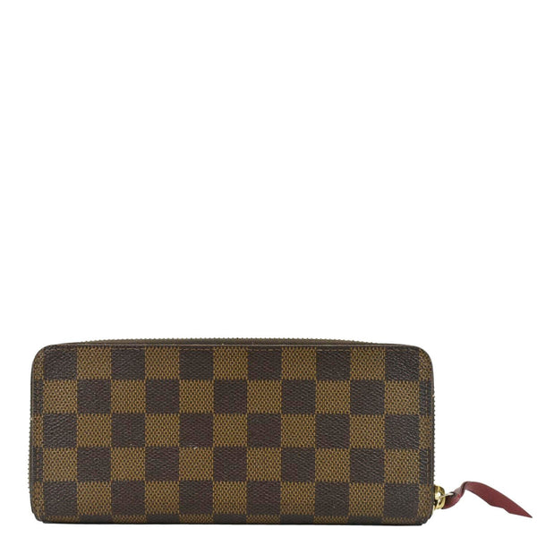 LOUIS VUITTON Clemence Damier Ebene Zippy Wallet Brown