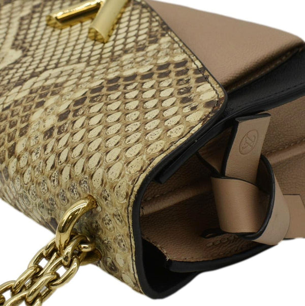 LOUIS VUITTON Very Python Leather Chain Crossbody Bag Black