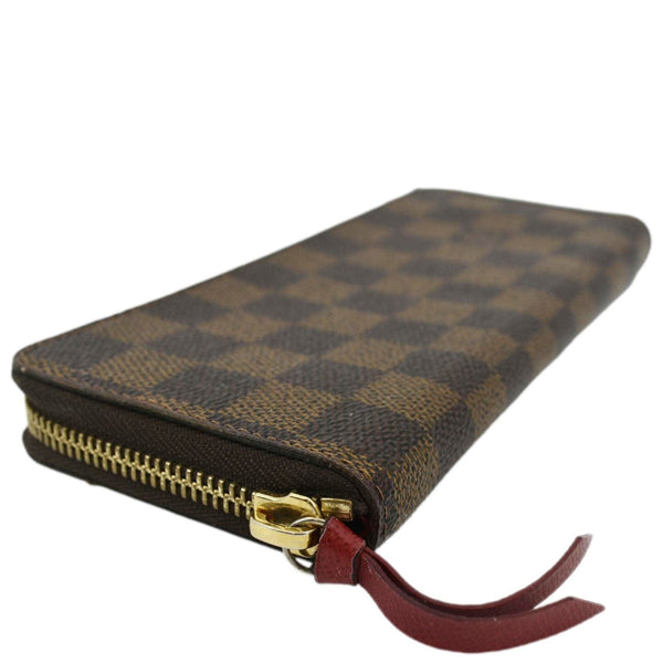 LOUIS VUITTON Clemence Damier Ebene Zippy Wallet Brown