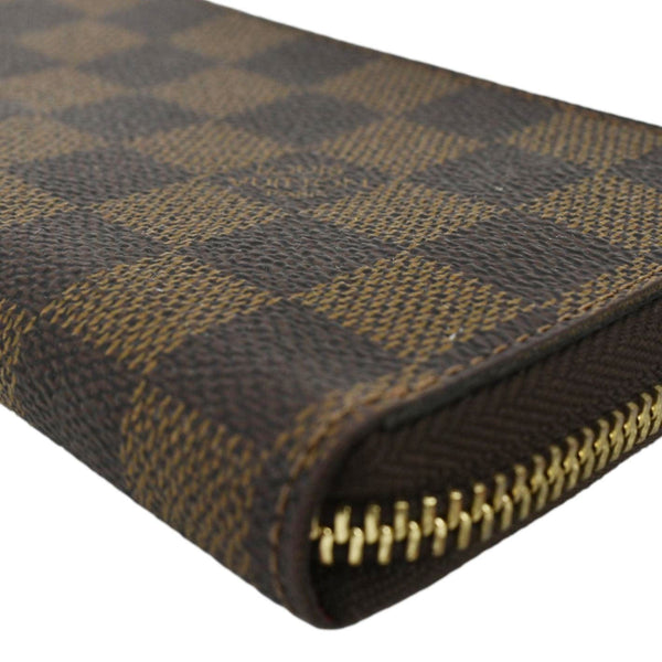 LOUIS VUITTON Clemence Damier Ebene Zippy Wallet Brown