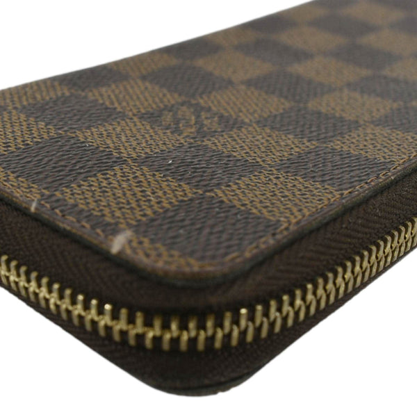 LOUIS VUITTON Clemence Damier Ebene Zippy Wallet Brown