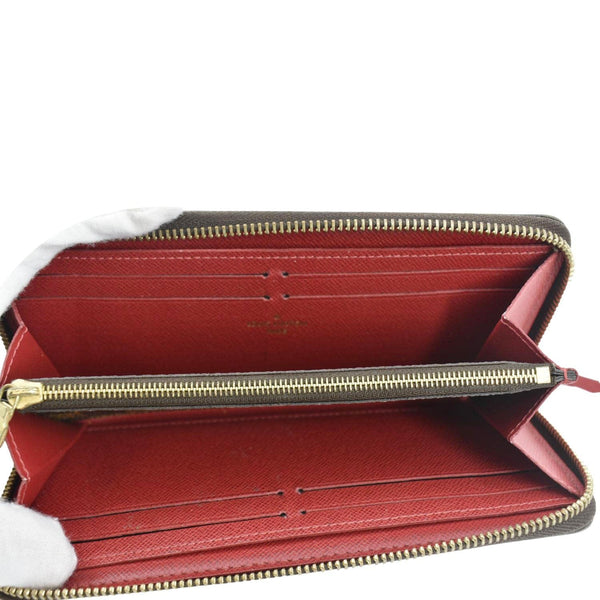 LOUIS VUITTON Clemence Damier Ebene Zippy Wallet Brown