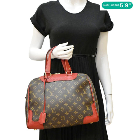 LOUIS VUITTON Retiro NM Monogram Canvas 2Way Shoulder Bag Red