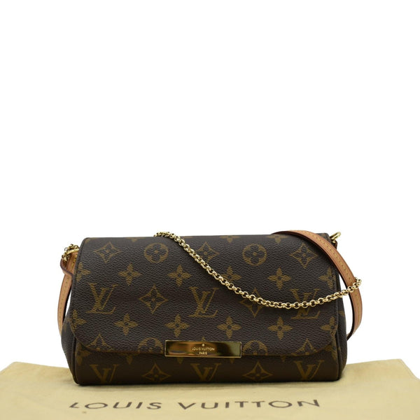LOUIS VUITTON Favorite PM Monogram Canvas Shoulder Bag Brown upper look