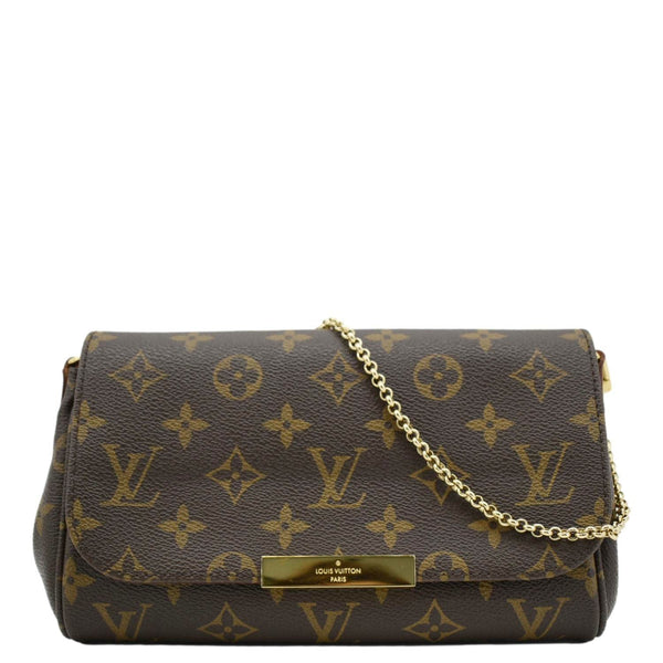 LOUIS VUITTON Favorite PM Monogram Canvas Shoulder Bag Brown front side