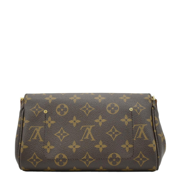 LOUIS VUITTON Favorite PM Monogram Canvas Shoulder Bag Brown back look\