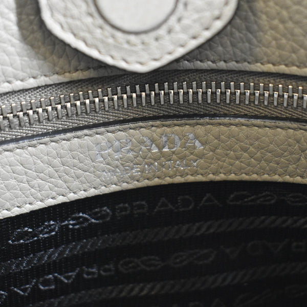 PRADA Leather Shoulder Bag Clay Grey