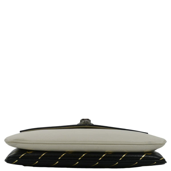 GUCCI Thiara Medium Double Smooth Leather Satchel Bag White/Black 524822