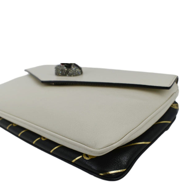 GUCCI Thiara Medium Double Smooth Leather Satchel Bag White/Black 524822