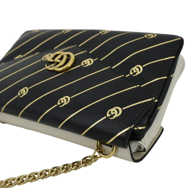 GUCCI Thiara Medium Double Smooth Leather Satchel Bag White/Black 524822