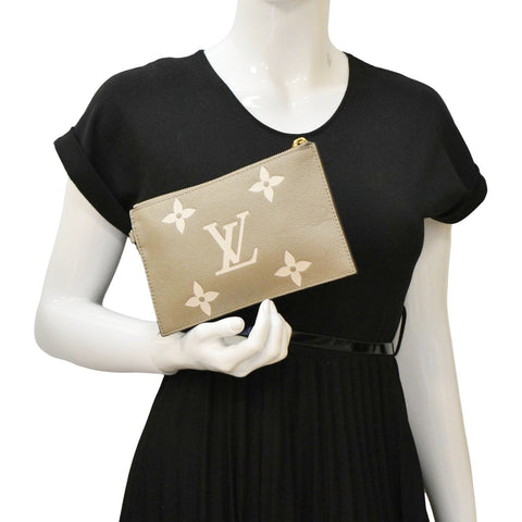 LOUIS VUITTON NeoNoe Bicolor Monogram Empreinte Pouch Cream