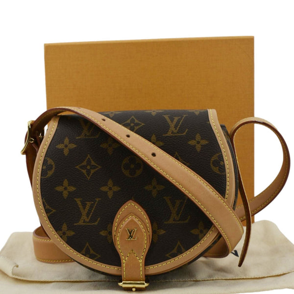 LOUIS VUITTON Tambourin Monogram Canvas Crossbody Bag Brown