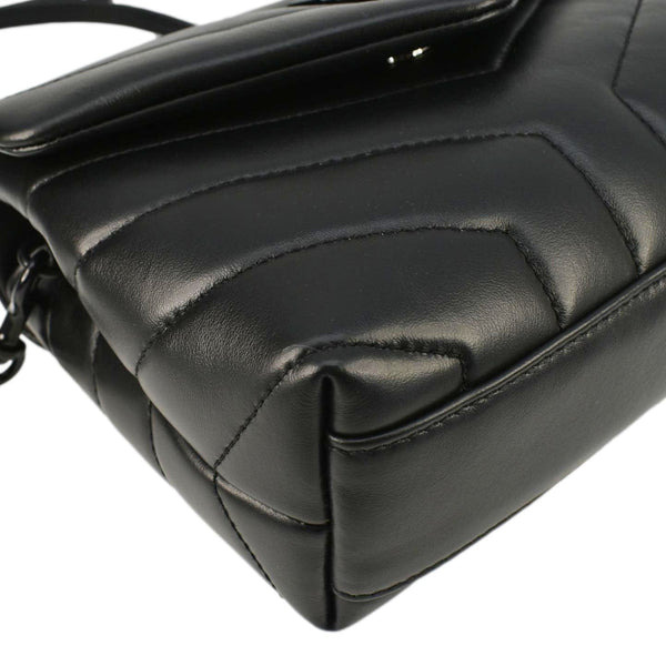 YVES SAINT LAURENT Loulou Toy Quilted Leather Crossbody Bag Black