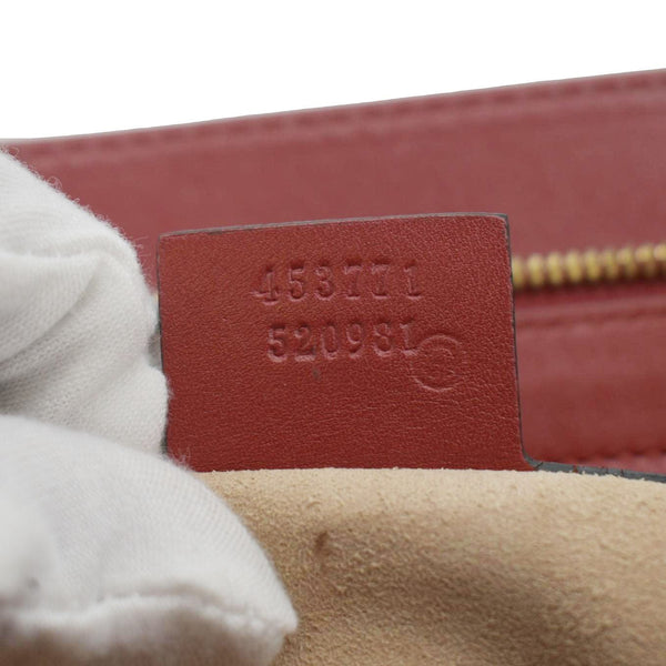 GUCCI Large Soft Signature Leather Chain Shoulder Tote Bag Red 453771