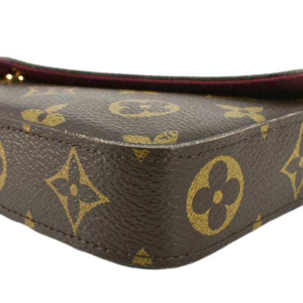 LOUIS VUITTON Felicie Pochette Monogram Canvas Crossbody Bag Brown