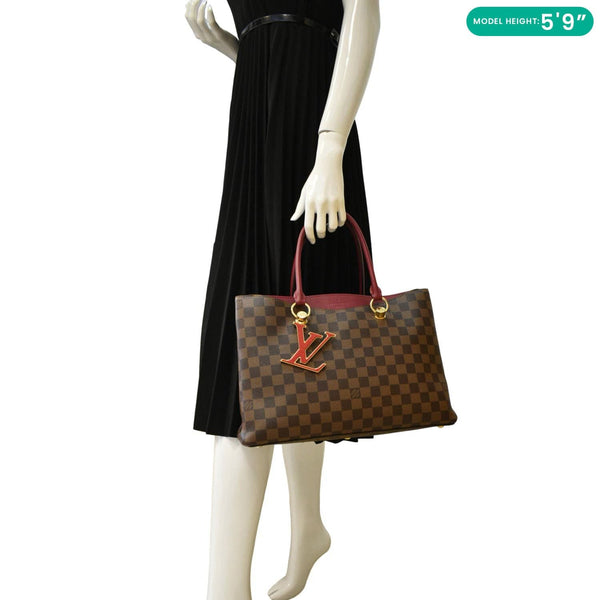 LOUIS VUITTON LV Riverside Damier Ebene Tote Bag Brown