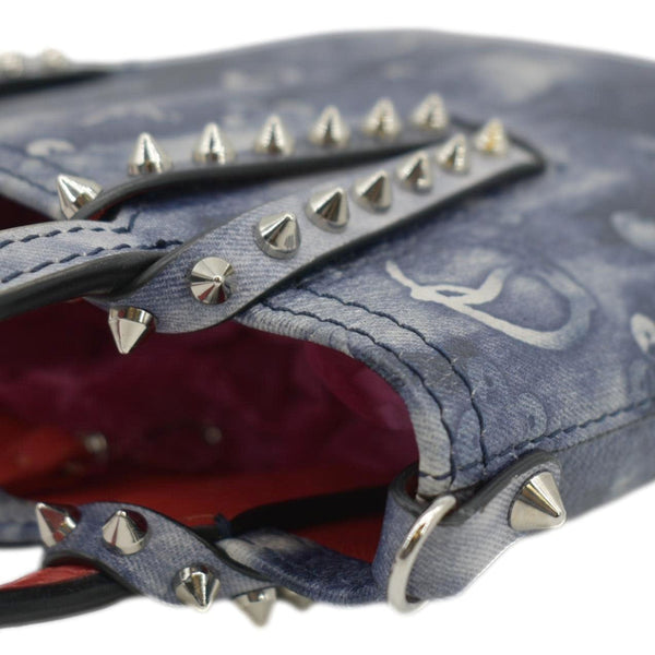 CHRISTIAN LOUBOUTIN Cabata Punk Mini Leather Crossbody Bag Blue