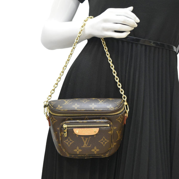 LOUIS VUITTON Mini Monogram Canvas Bumbag Brown