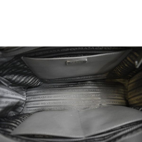 PRADA Galleria Double-Zip Medium Saffiano Leather Tote Bag Grey