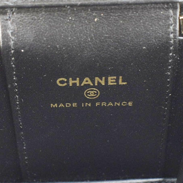 CHANEL Coco Casino Mini Quilted Caviar Leather Vanity Case Black