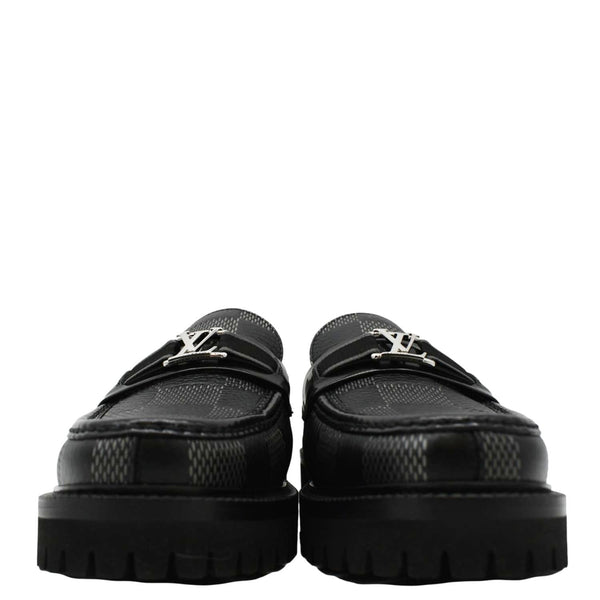LOUIS VUITTON Major Loafer Damier Graphite Shoes Black US 9