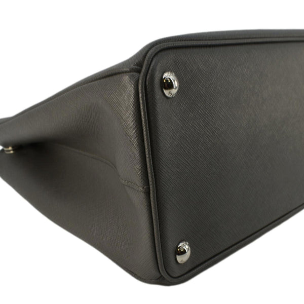 PRADA Galleria Double-Zip Medium Saffiano Leather Tote Bag Grey