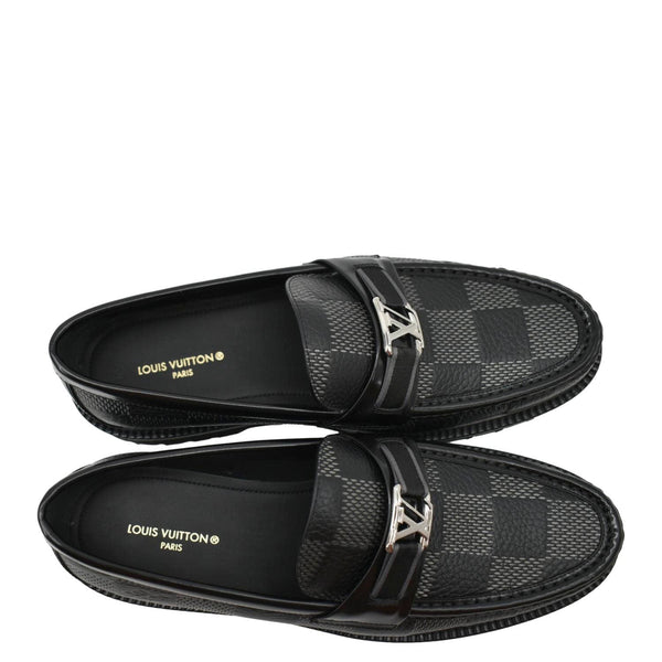 LOUIS VUITTON Major Loafer Damier Graphite Shoes Black US 9