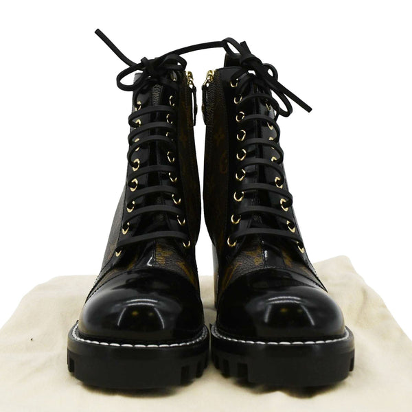 LOUIS VUITTON Star Trail Monogram Canvas Ankle Boot Black 38.5