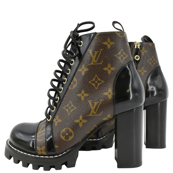 LOUIS VUITTON Star Trail Monogram Canvas Ankle Boot Black 38.5