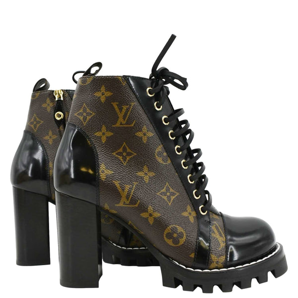 LOUIS VUITTON Star Trail Monogram Canvas Ankle Boot Black 38.5