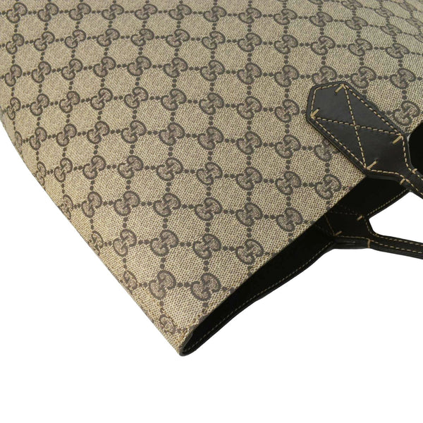 GUCCI Reversible Medium GG Supreme Canvas Tote Bag Dark Brown