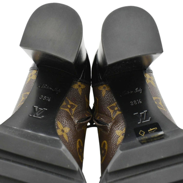 LOUIS VUITTON Star Trail Monogram Canvas Ankle Boot Black 38.5