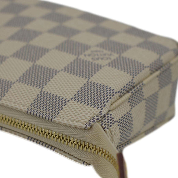 LOUIS VUITTON Damier Azur Pochette Accessories Pouch White