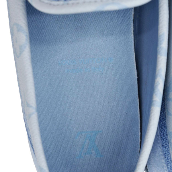 LOUIS VUITTON LV Racer Moccasin Perforated Leather Loafers Light Blue US 10.5