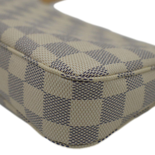 LOUIS VUITTON Damier Azur Pochette Accessories Pouch White