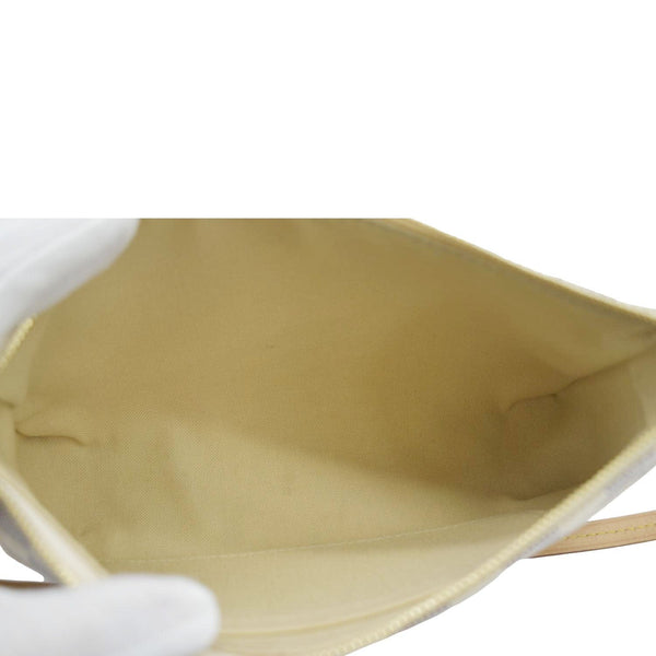 LOUIS VUITTON Damier Azur Pochette Accessories Pouch White