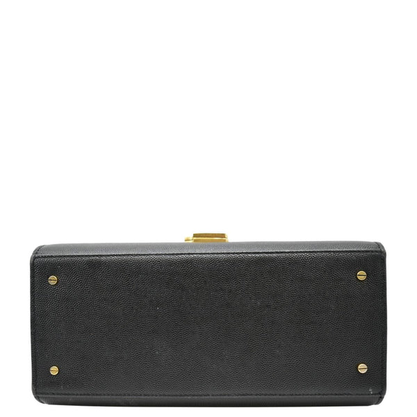 YVES SAINT LAURENT Cassandra Top Handle Leather Shoulder Bag Black