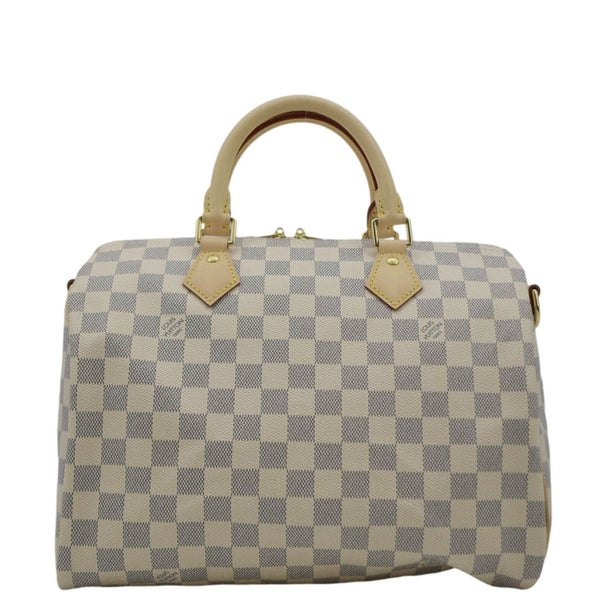 LOUIS VUITTON Speedy 30 Bandouliere Damier Azur Shoulder Bag White