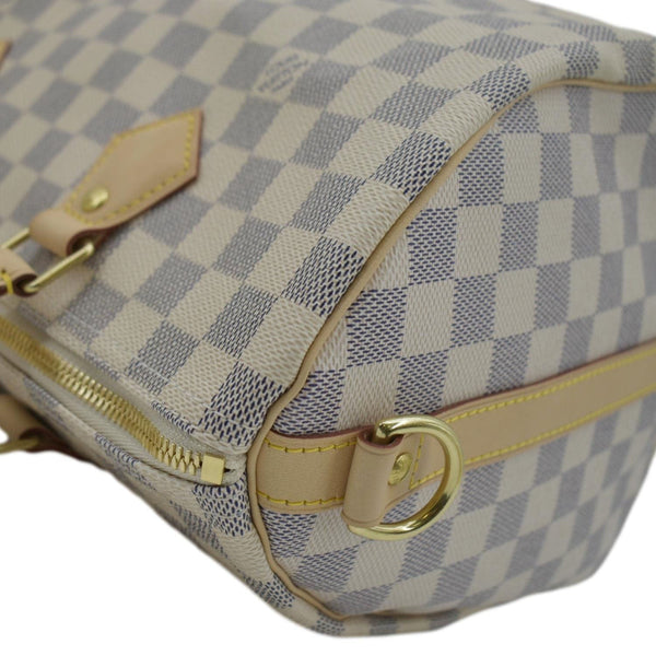 LOUIS VUITTON Speedy 30 Bandouliere Damier Azur Shoulder Bag White