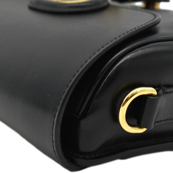 CHRISTIAN DIOR Bobby Medium Calfskin Leather Shoulder Bag Black