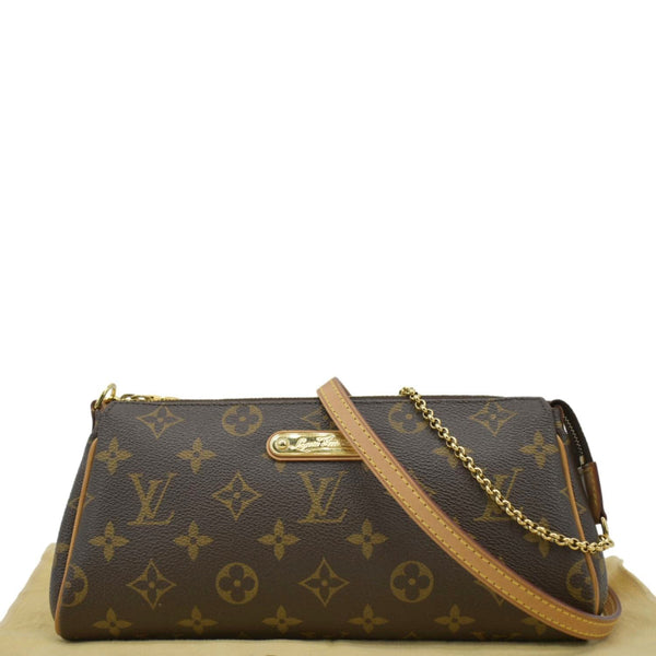 LOUIS VUITTON Pochette Eva Monogram Canvas Crossbody Bag Brown