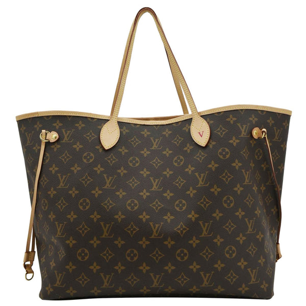 LOUIS VUITTON Neverfull GM Monogram Canvas Shoulder Bag Fuchsia