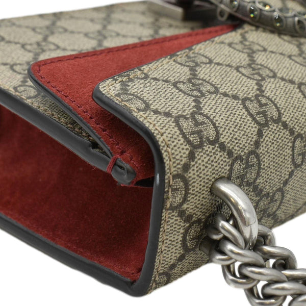 GUCCI Dionysus Small Rectangular GG Supreme Canvas Shoulder Bag Beige 499623