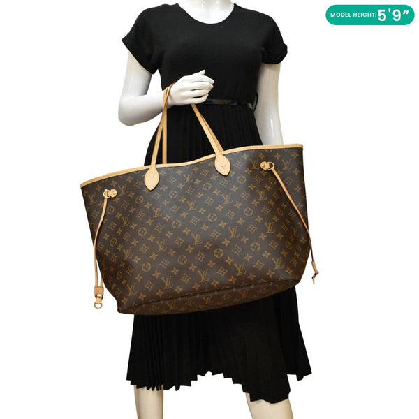 LOUIS VUITTON Neverfull GM Monogram Canvas Shoulder Bag Fuchsia