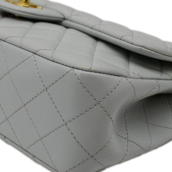 CHANEL Sweet Camellia Flap Adjustable Chain WOC Quilted Leather Crossbody Bag Light Blue