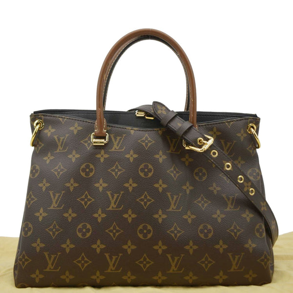 LOUIS VUITTON Pallas MM Monogram Canvas Shoulder Bag Brown