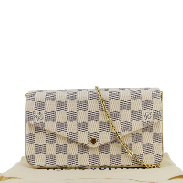 LOUIS VUITTON Felicie Pochette Damier Azur Crossbody Bag Rose Ballerine