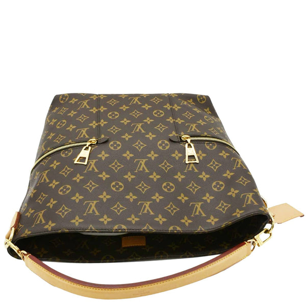 LOUIS VUITTON Melie Monogram Canvas Hobo Bag Brown upper look