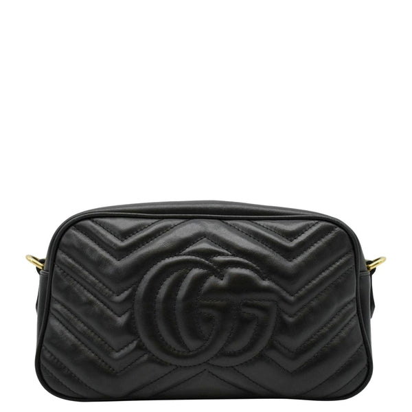 GUCCI GG Marmont Small Matelasse Chevron Leather Crossbody Camera Bag Black 447632